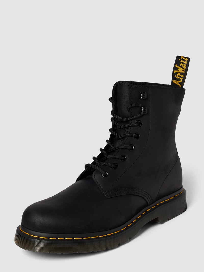 Boots aus Leder in schwarz