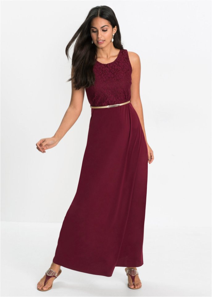 Abend-Maxikleid mit Gürtel (2-tlg.Set)
