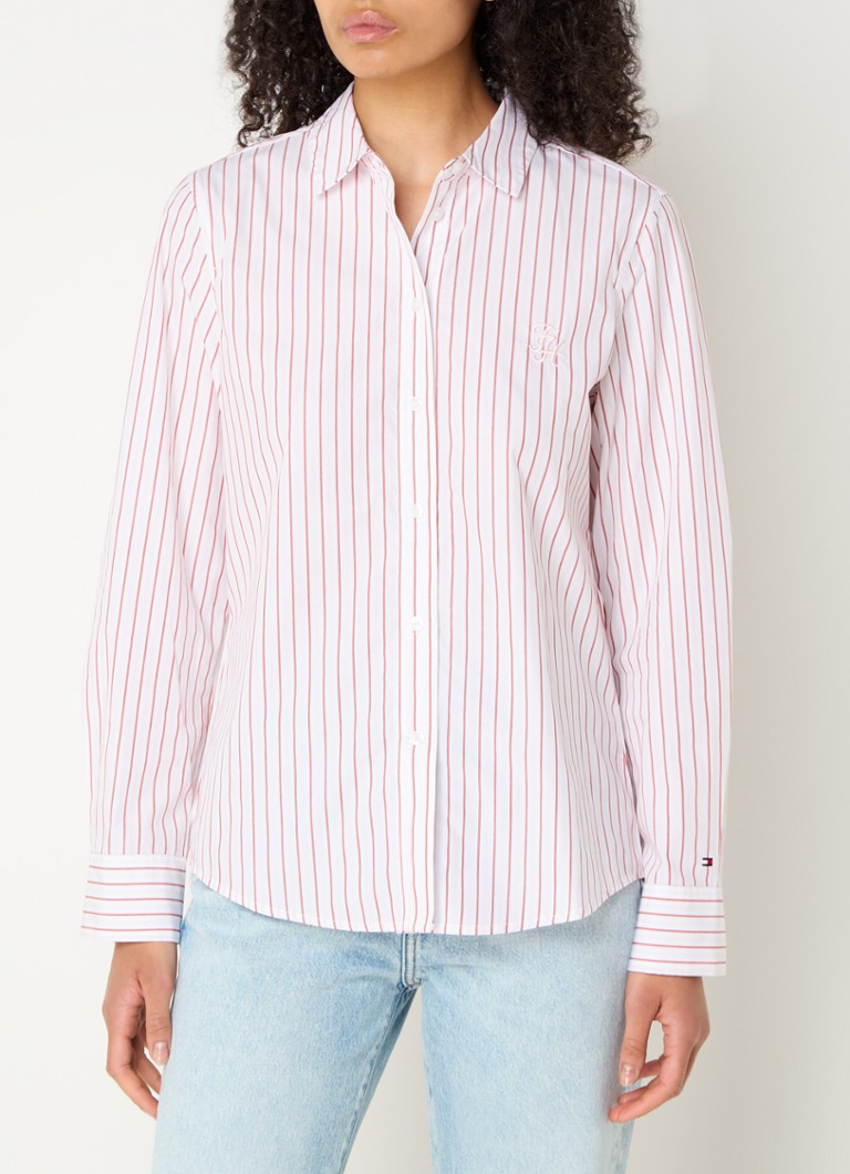 Tommy Hilfiger  Blouse met streepprint en logoborduring