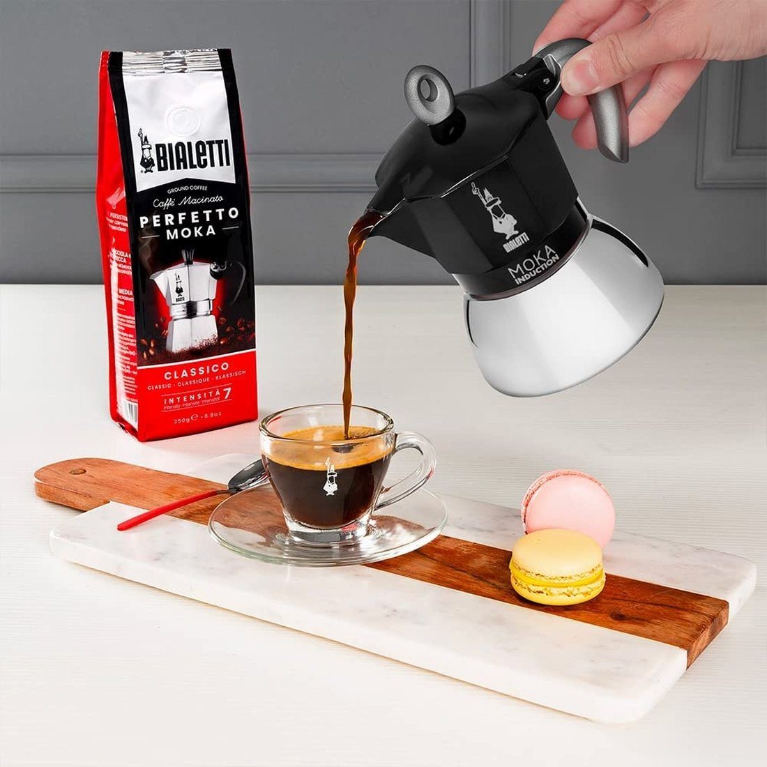 BIALETTI Espressokocher BIALETTI Mokka- Espressokocher New Moka Induktion schwarz für 2