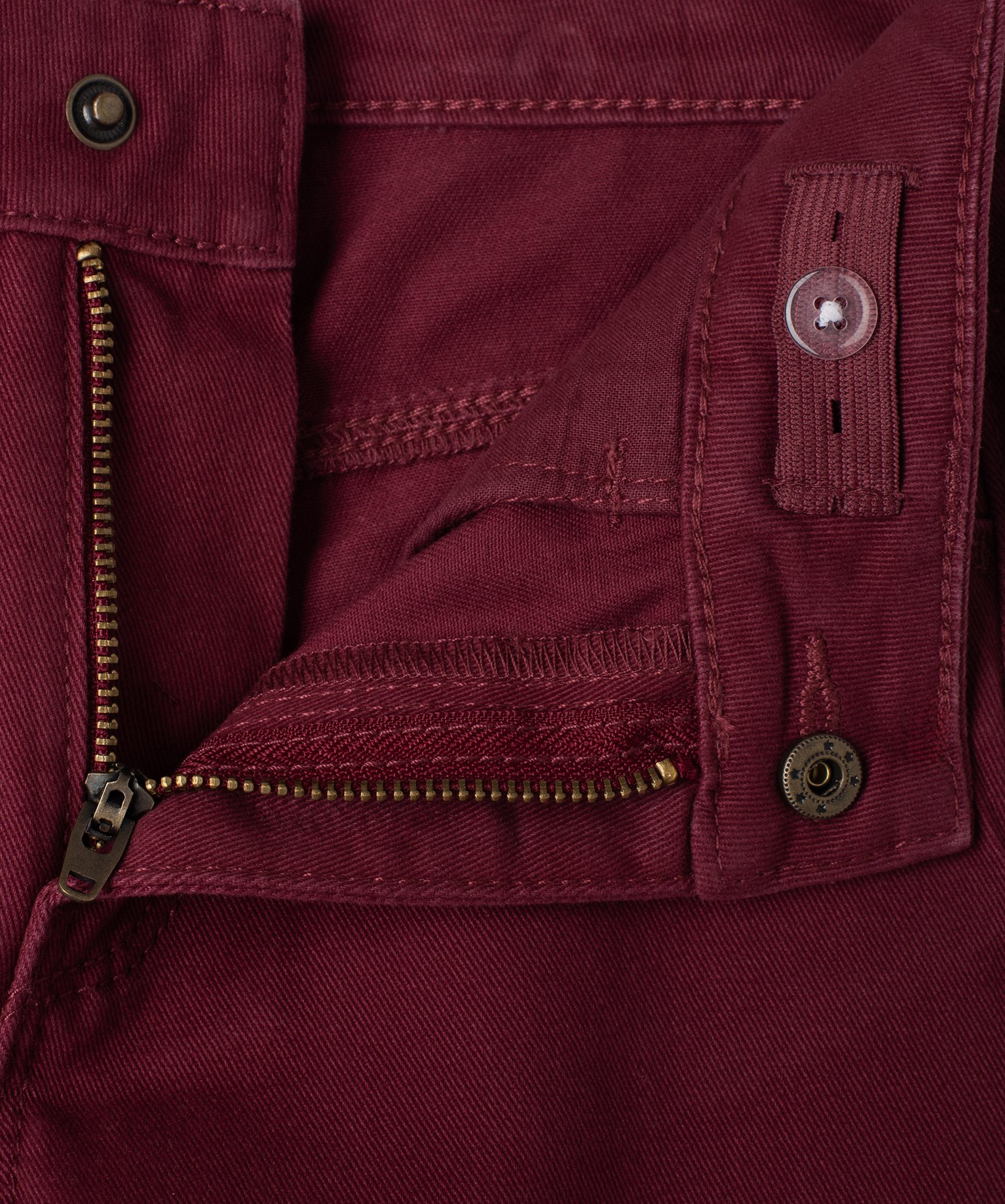 Pantalon ample en toile denim colorée fille rouge fonce | GEMO