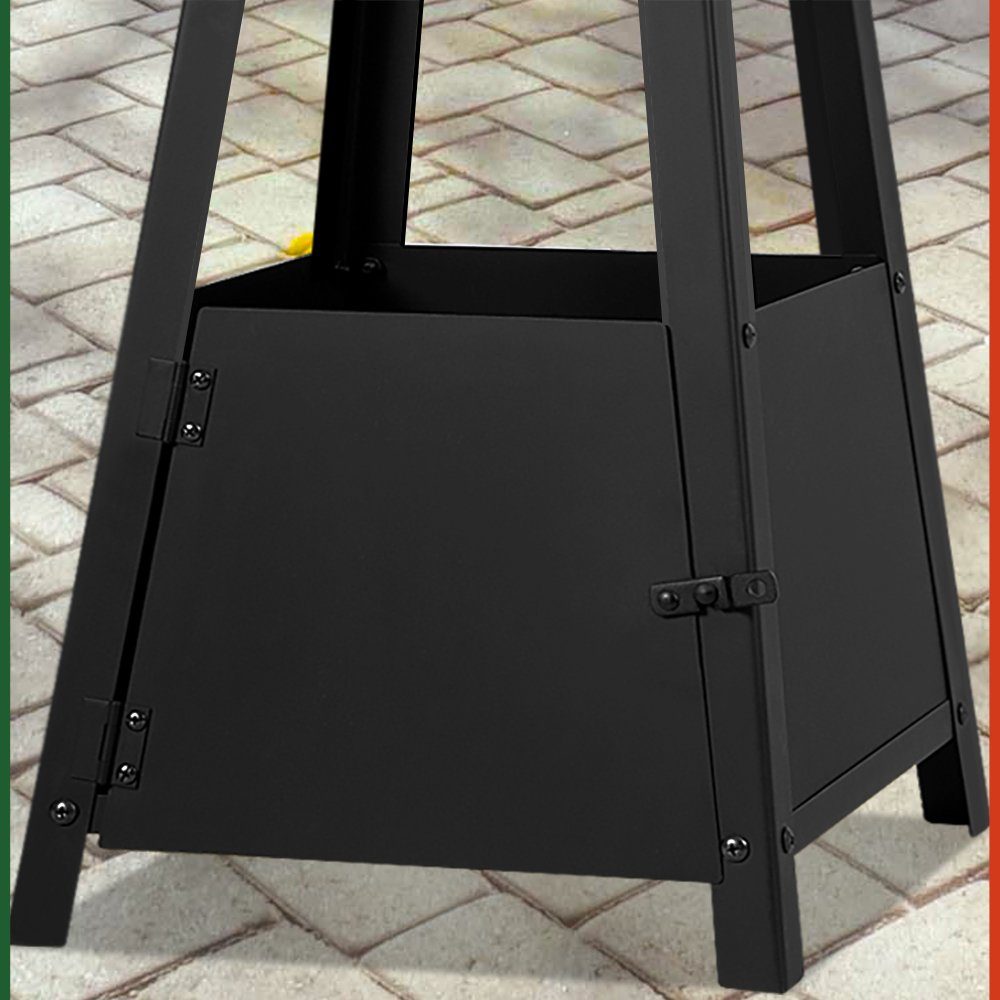 Gardebruk Feuerschale, Feuerstelle Pyramide Schürhaken Rauchabzug stabiler Stand Garten Korb