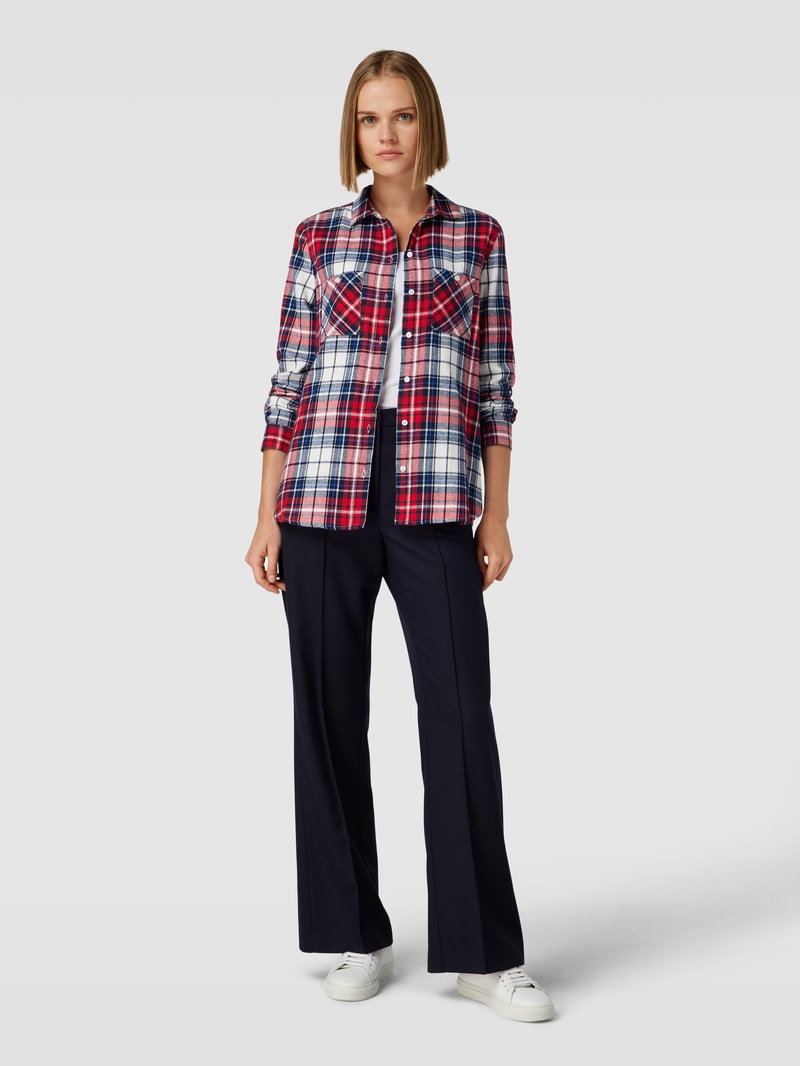 Flanellbluse mit Brusttaschen in rot