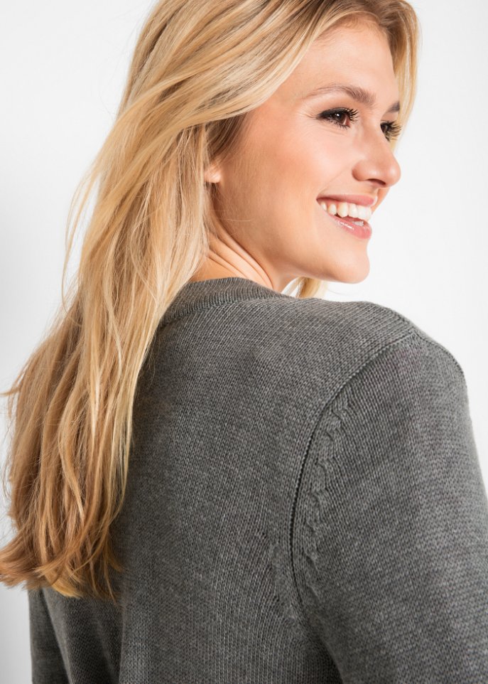 Longstrickjacke, Langarm