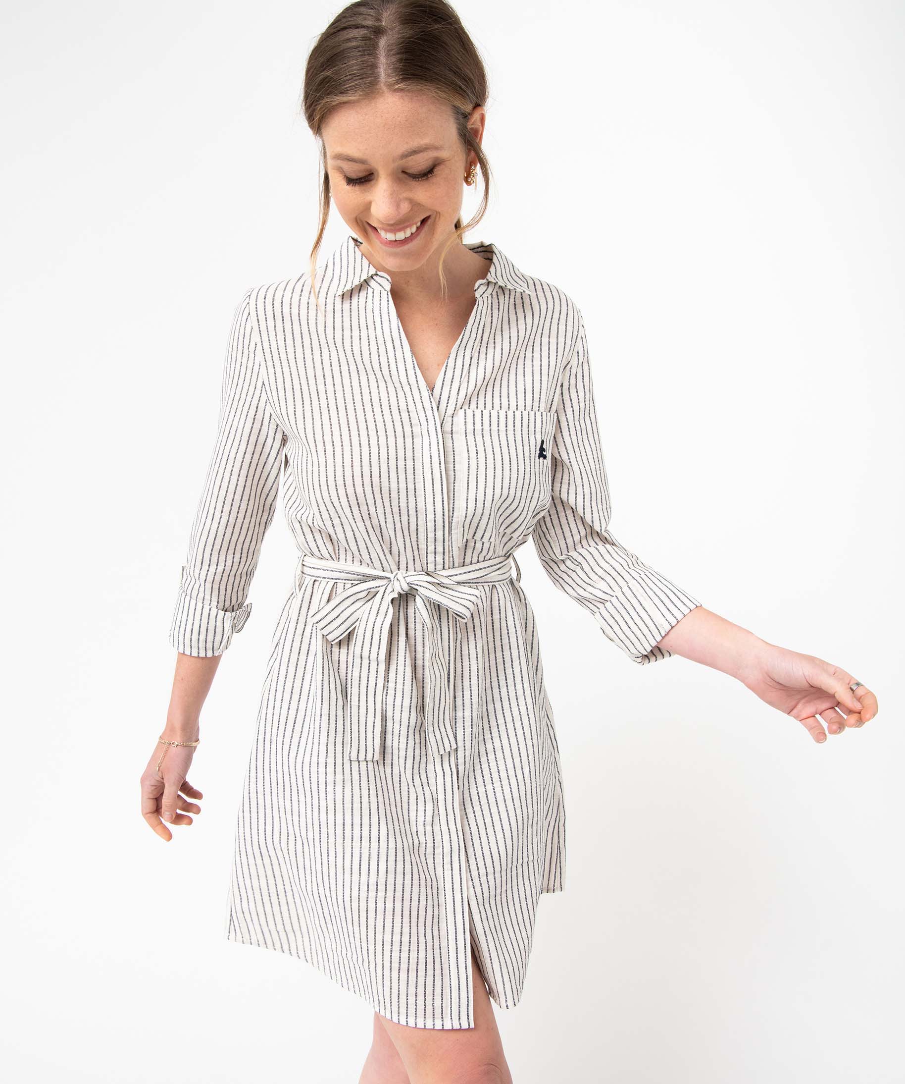 Robe chemise femme à manches longues rayée - LuluCastagnette raye | GEMO
