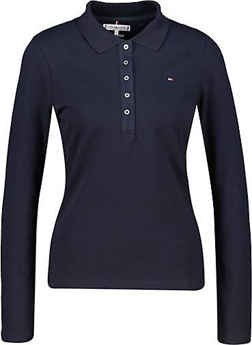 TOMMY HILFIGER Damen Poloshirt 1985 SLIM PIQUE POLO Langarm