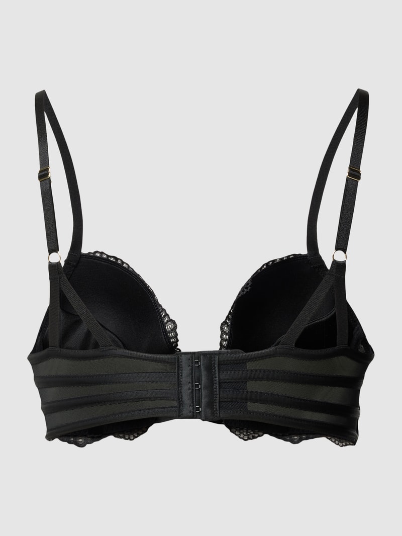Push-up-BH mit Spitzenbesatz Modell 'Elenora' in schwarz