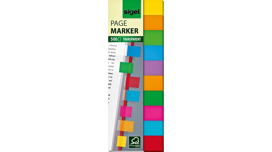 sigel Haftmarker FILM multicolor 44X12 5mm 500 Blatt