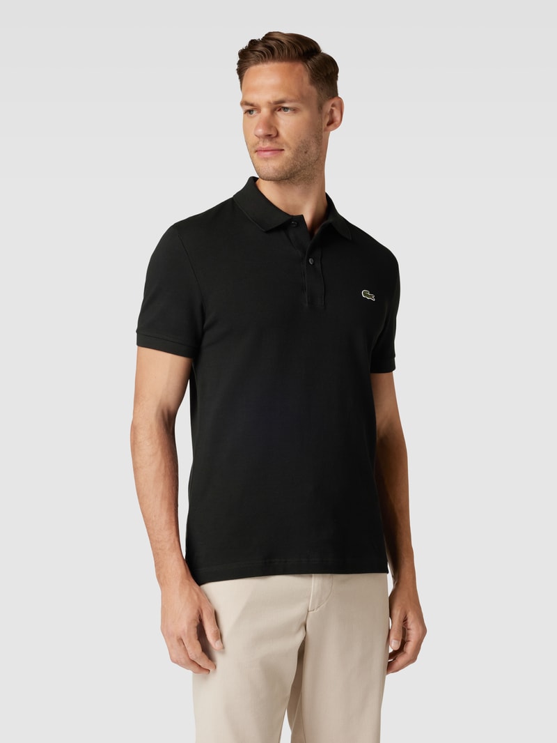 Poloshirt mit Logo-Stitching in schwarz