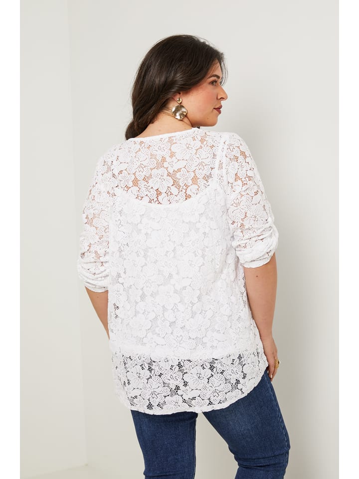 Curvy Lady Bluse in Weiß günstig kaufen