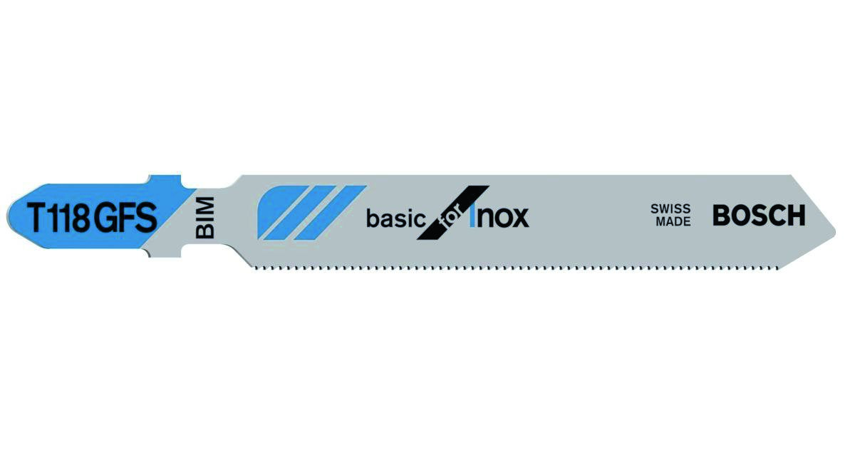 Bosch Blue Accessories 2608636496 T118GFS Brzeszczoty do wyrzynarki T - Trzpień 5 szt. ze stali nierdzewnej