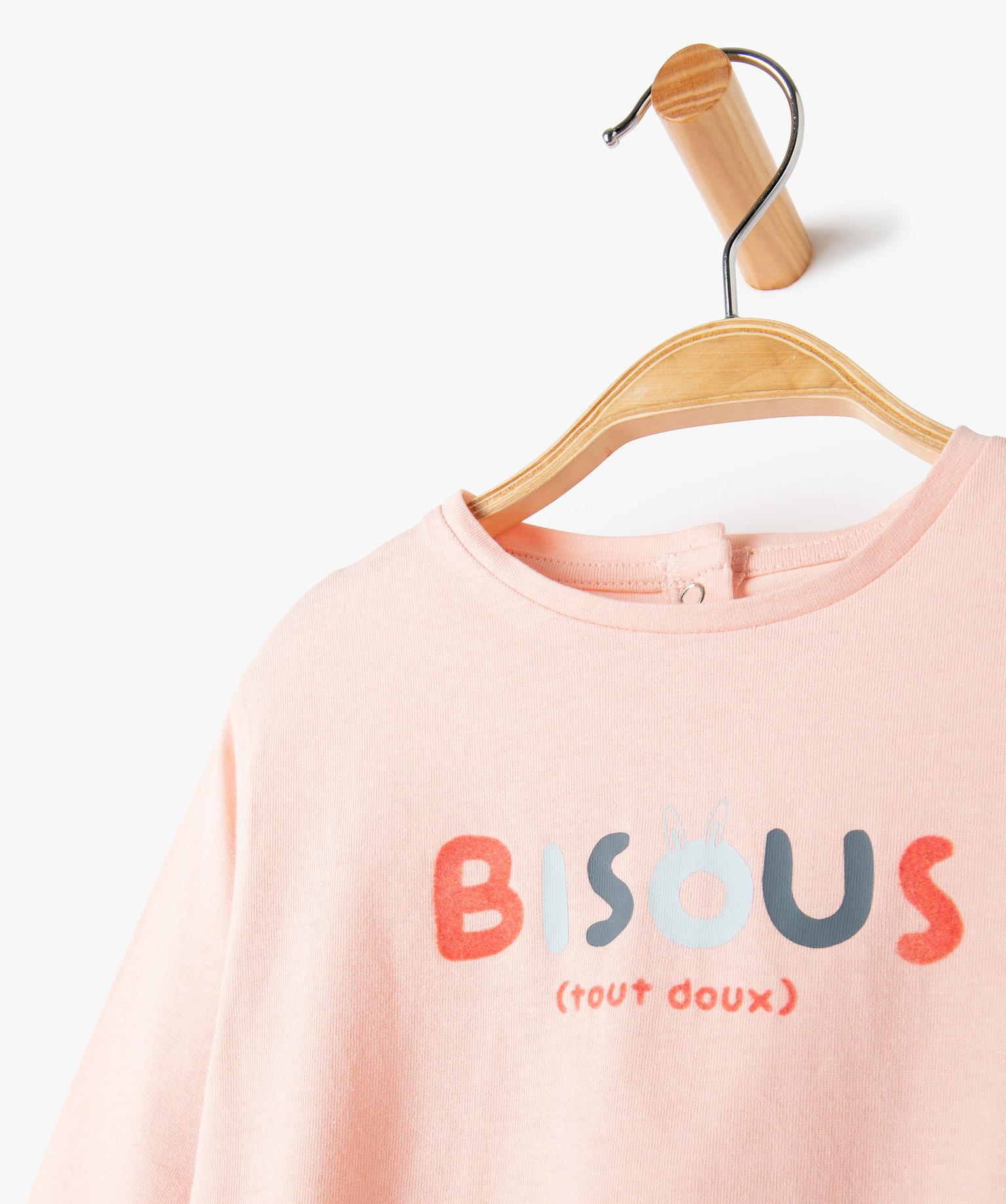 Tee-shirt bébé fille à manches 3/4 et taille élastiquée rose | GEMO