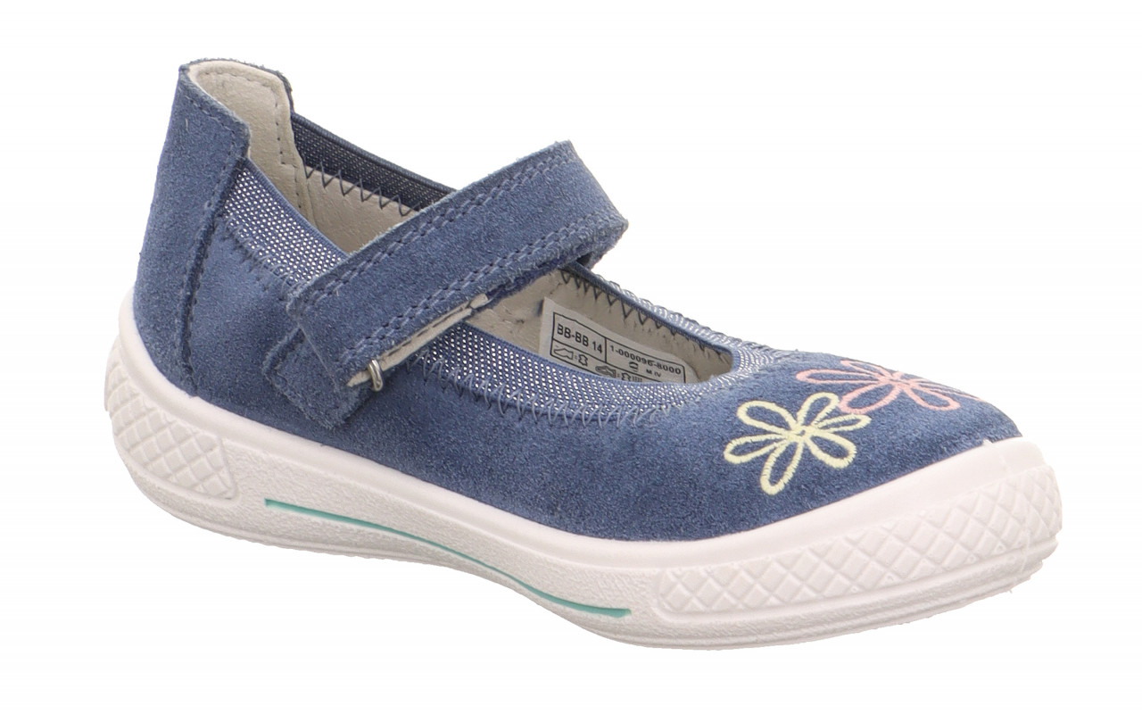 TENSY - Blau Ballerina mit Klettverschluss