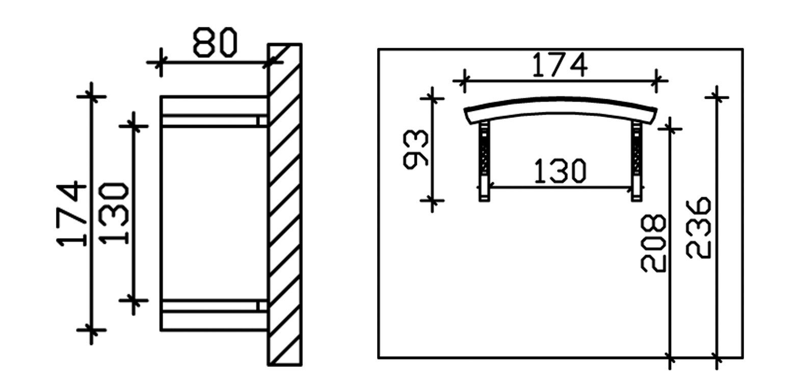 Skanholz Rundbogenvordach Rostock, BxT: 174x80 cm