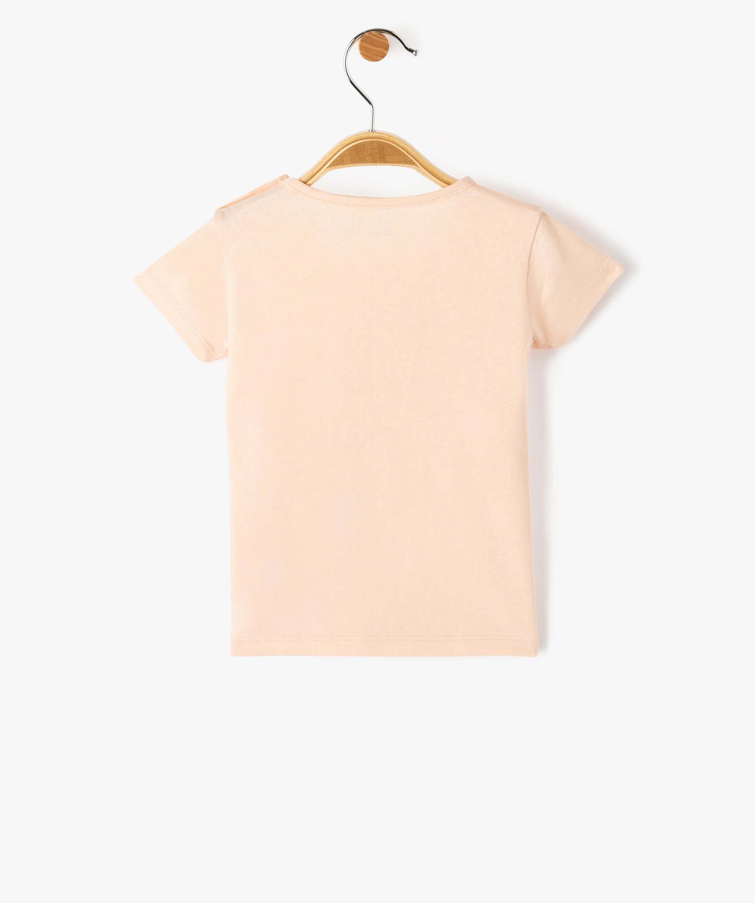 Tee-shirt bébé fille avec manches courtes et message paill... rose | GEMO