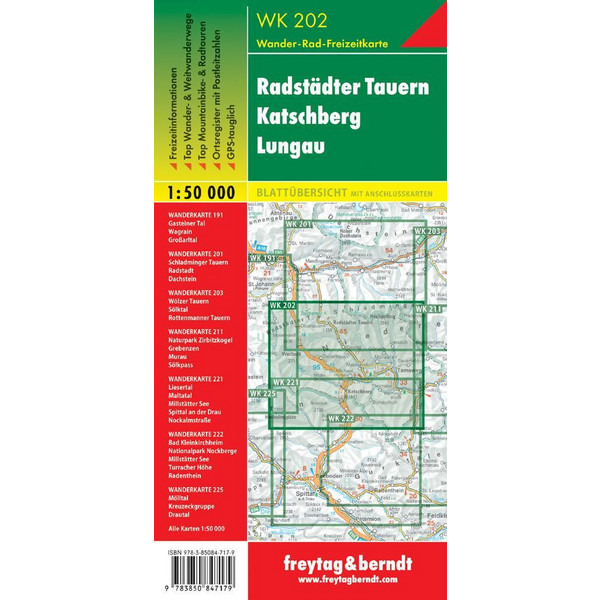 Radstädter Tauern. Katschberg. Lungau 1 : 50 000. WK 202 - Wanderkarte