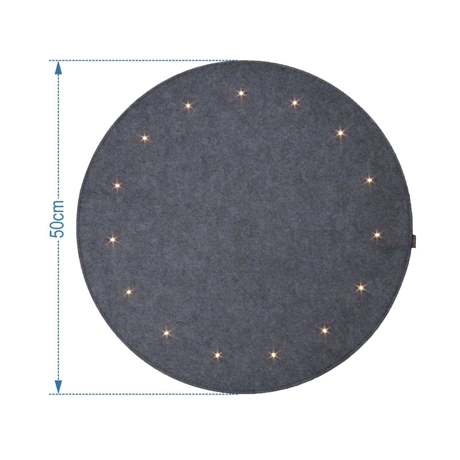 Teppich LED Filzunterlage / Weihnachtsbaum Unterlage Rund Christbaum Teppich, RAIKOU, Rund, Höhe: 0.5 mm, 0,50cm Kreis 15 LEDs, 1 Kreis von 30 LEDs, 3 Kreise von 75 LEDs