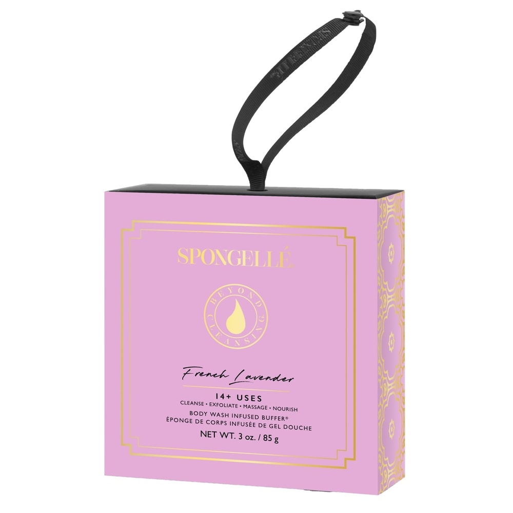spongelle BOXED WHITE FLOWER - FRENCH LAVENDER Eponge de corps infusée de gel douche