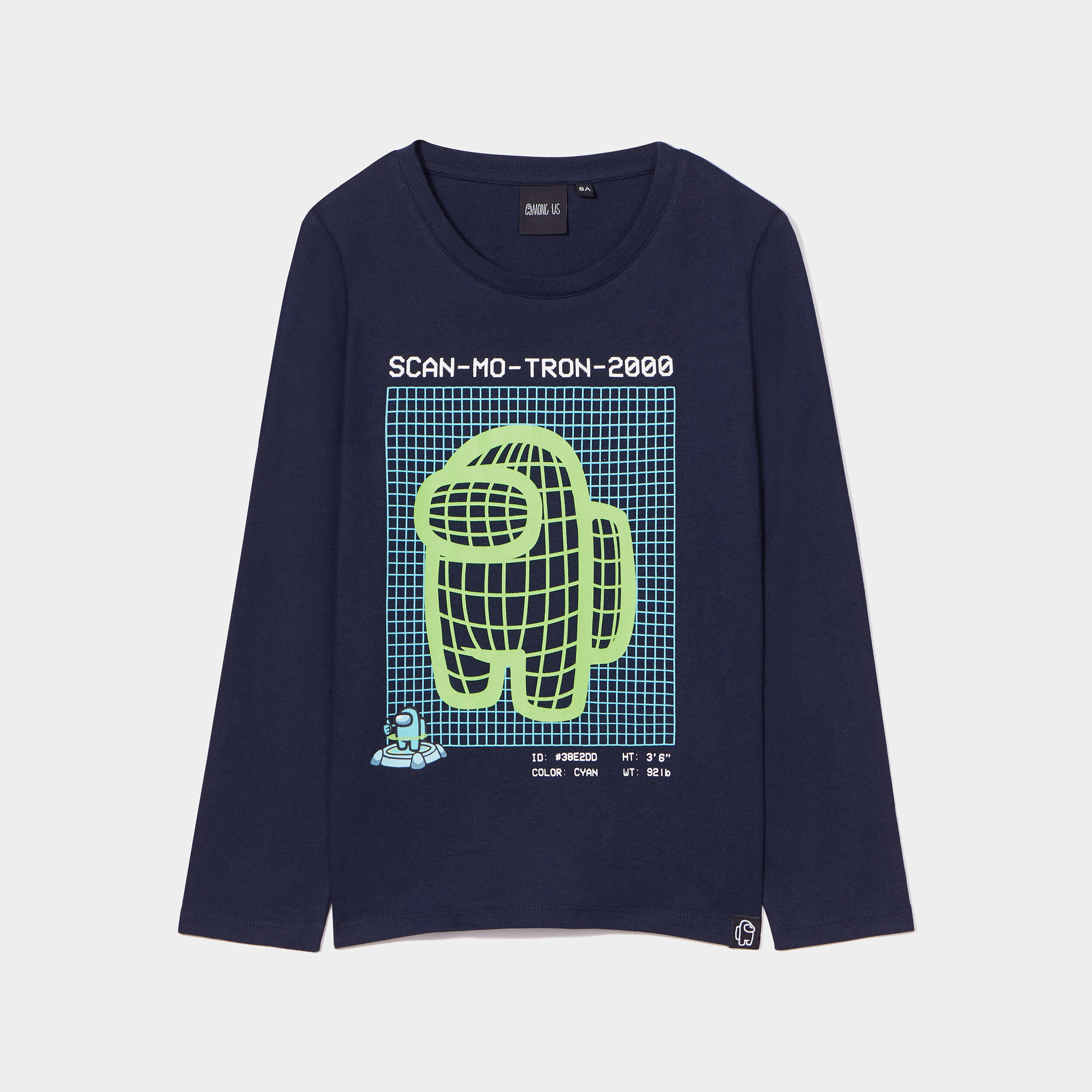 T-shirt manches longues coton Among Us bleu marine garçon | La Halle