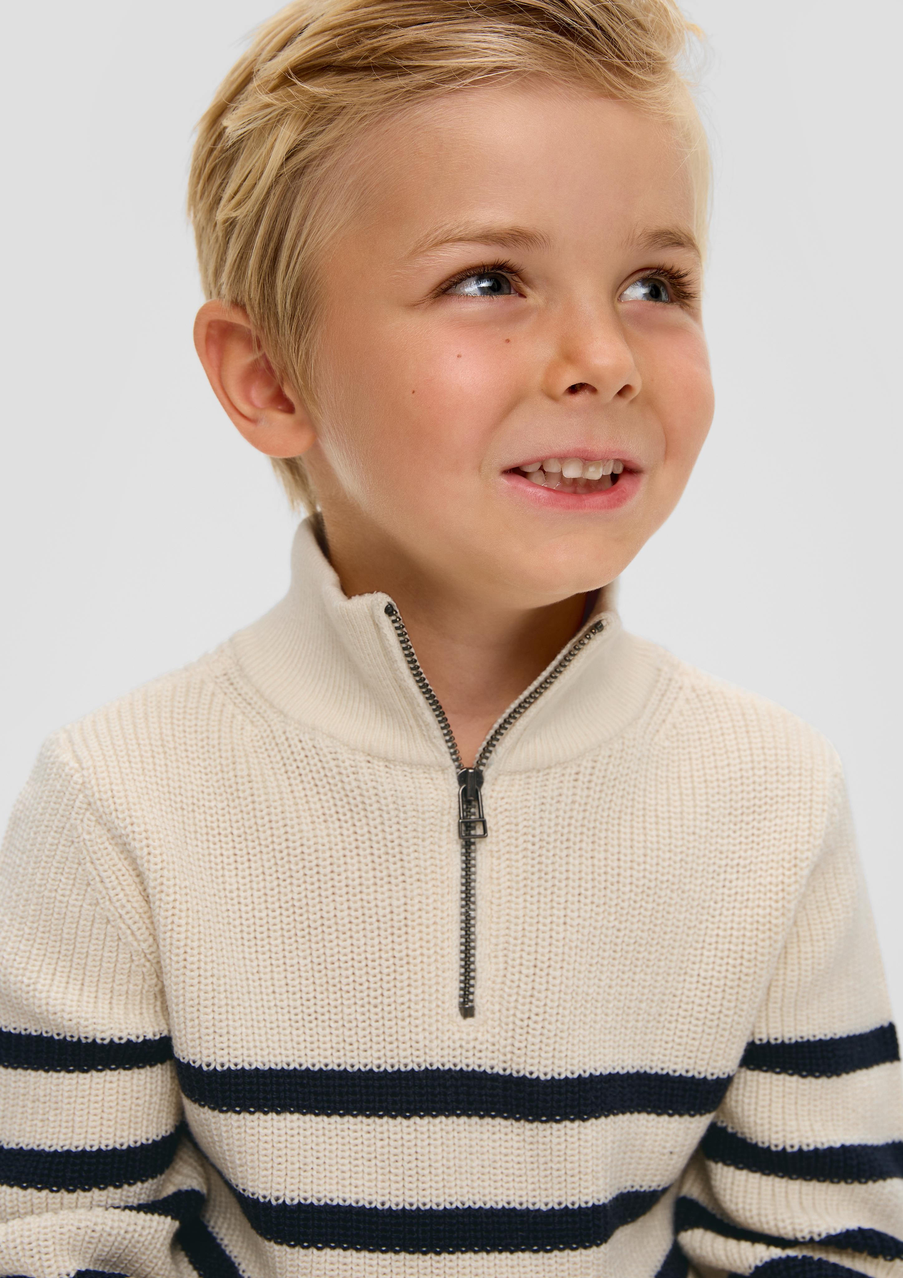 Strickpullover mit Troyer-Kragen  2140599-08G1