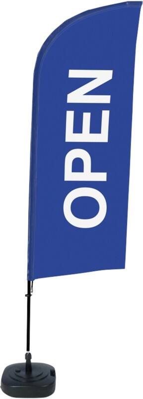 SHOWDOWN Strandflagge Open Windform Blau 330 x 89 cm Einzel Aluminium