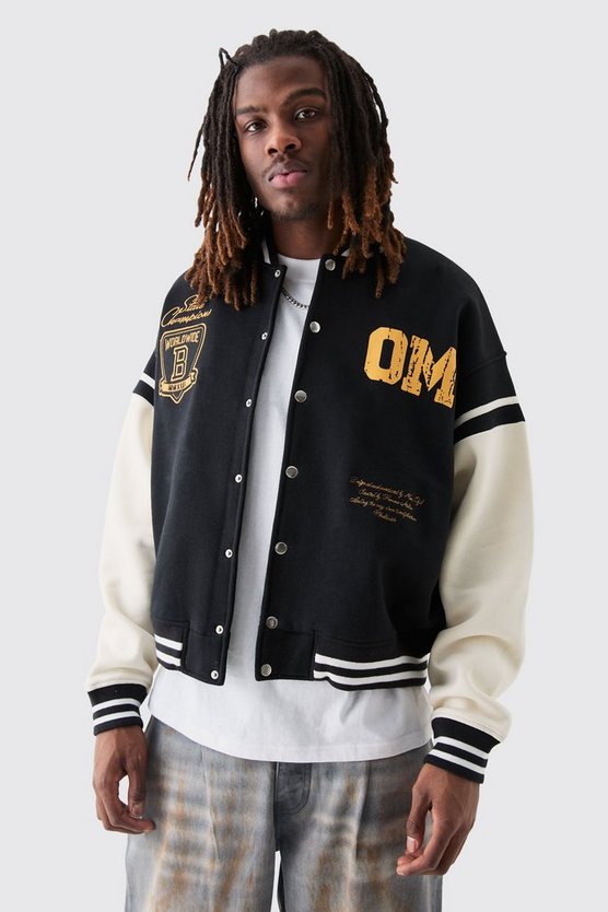 Kastige bestickte Jersey-Jacke
