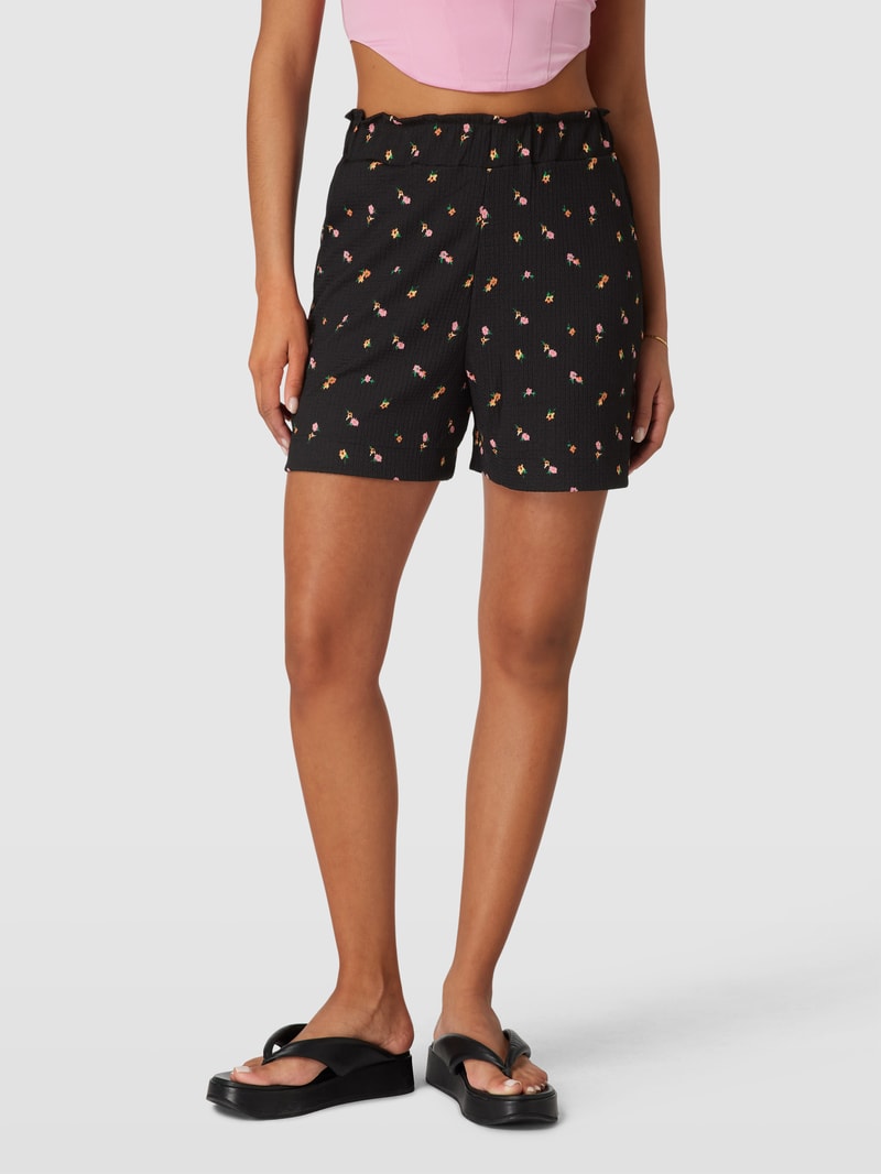 Shorts mit Allover-Muster Modell 'EASY' in schwarz