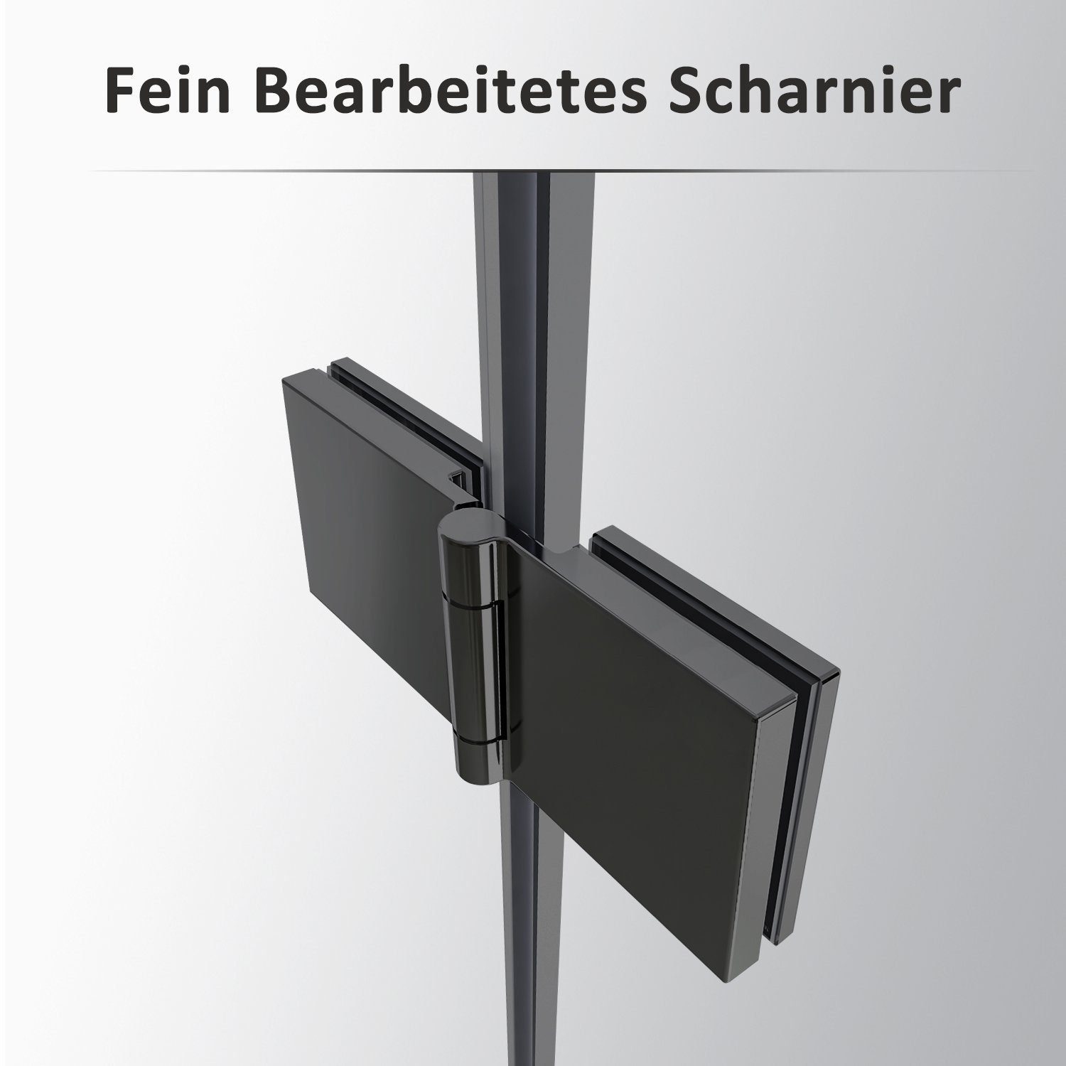 Boromal Badewannenaufsatz 3 teilig Schwarz Faltbar Duschwand Badewanne Glaswand Duschtrennwand, Sicherheitsglas, (Badewannenabtrennung 3-teilig mit Milchglas Streifen), 5mm ESG Glas, Badewannenfaltwand