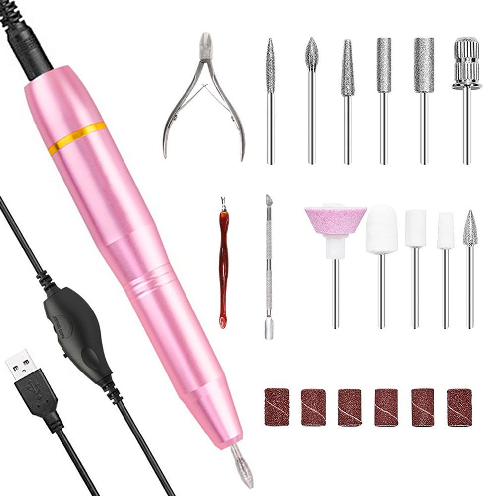 iceagle Maniküre-Pediküre-Set Nagelfräser, 11 In 1 Professionell Elektrische Nagelfräser, 11 Bohrer, Stufenlose Geschwindigkeitsregelung