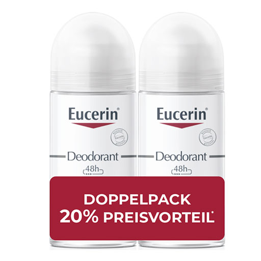 EUCERIN Deodorant Roll-on 0% Aluminium Doppelpack  2X50 ml  Flüssigkeit
