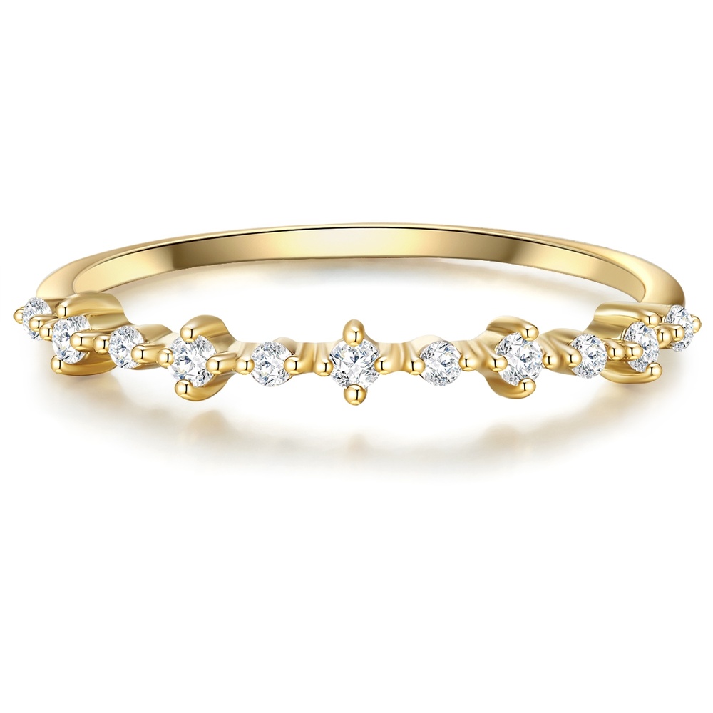 Glanzstücke München Bague en argent Argent sterling Oxyde de zirconium (CZ) en Or jaune Bague