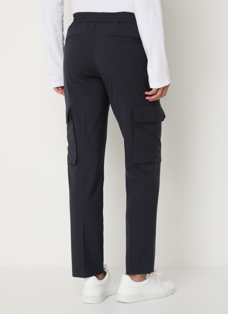 Sandro Tapered fit cropped cargobukser i ullblanding med ventillommer