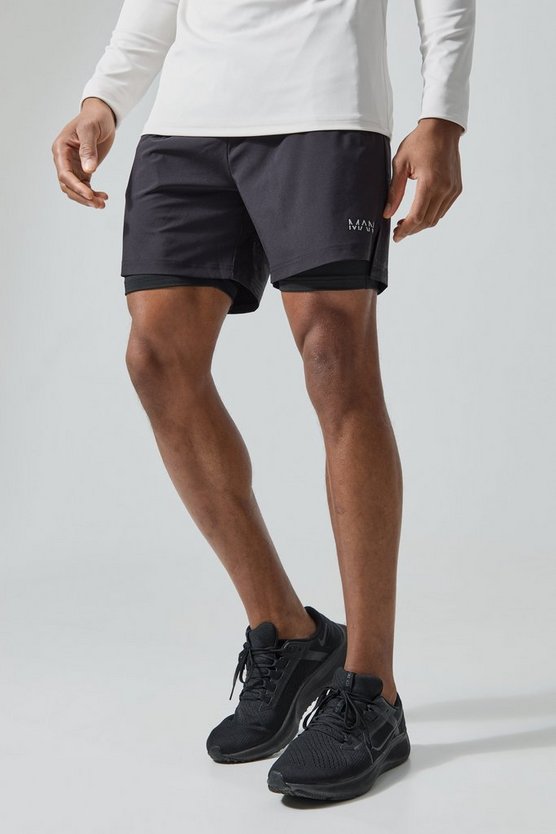 Man Active 2-in-1 Camouflage Shorts