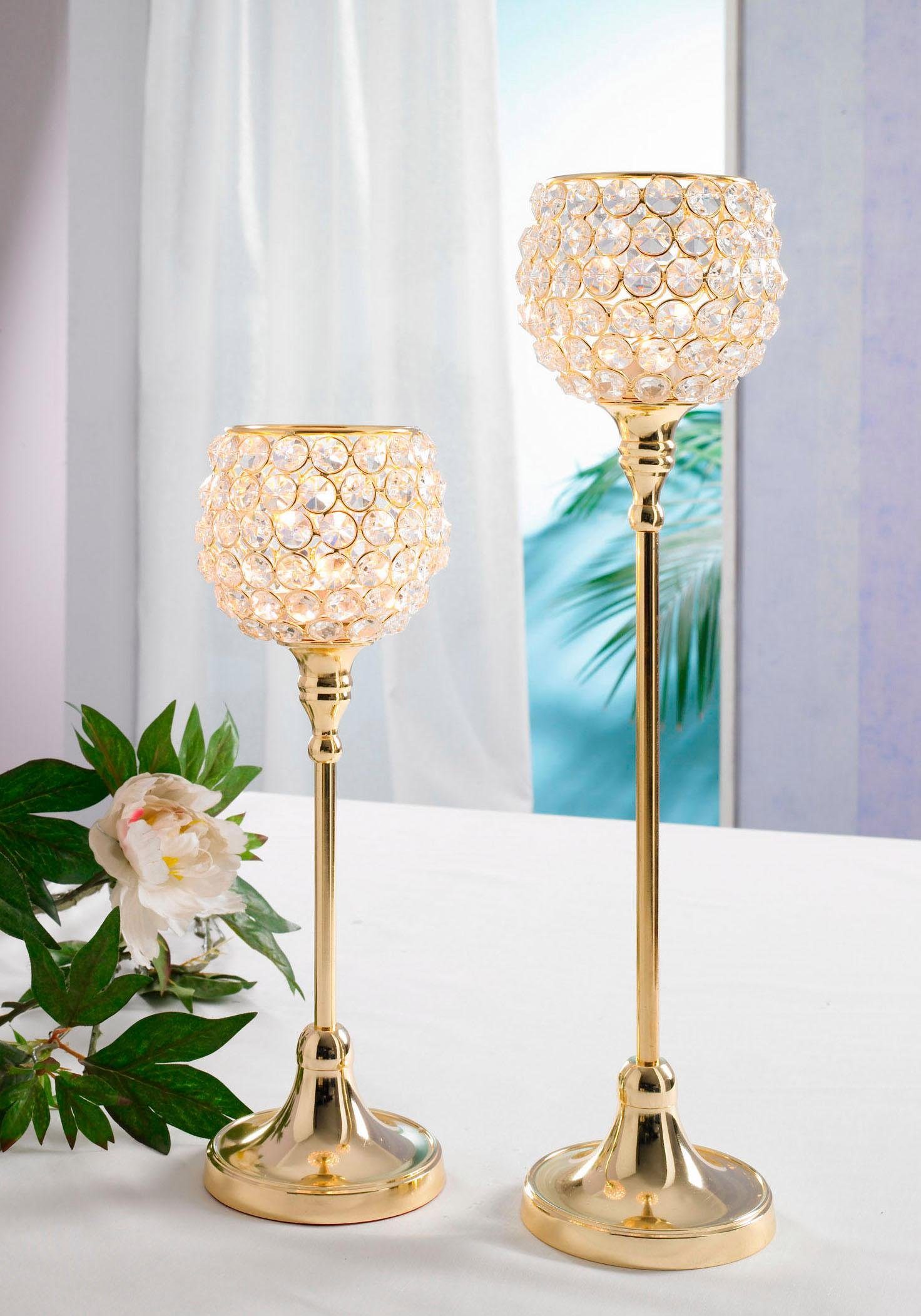 Home affaire Teelichthalter Kristall (Set, 2 St)