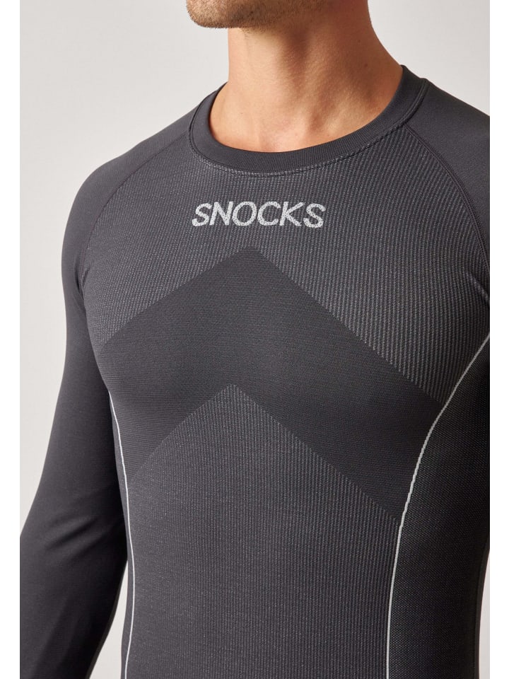 SNOCKS Thermounterwäsche mit Daumenloch 1 Set in Grau günstig kaufen