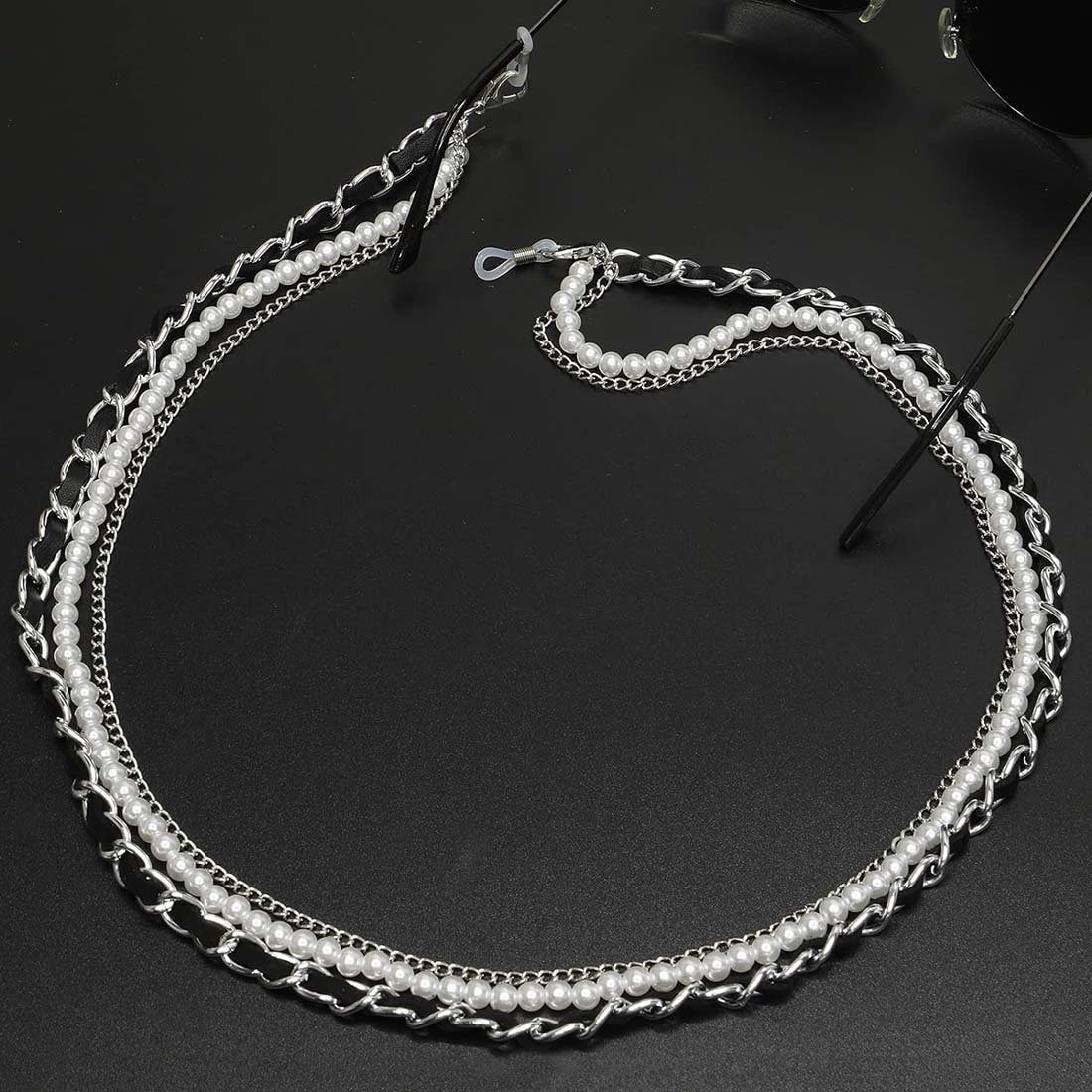 DRSEON Brillenkette Sonnenbrillen Kette Perlen 2 Stück 3 in 1 Brillenbandhalterung