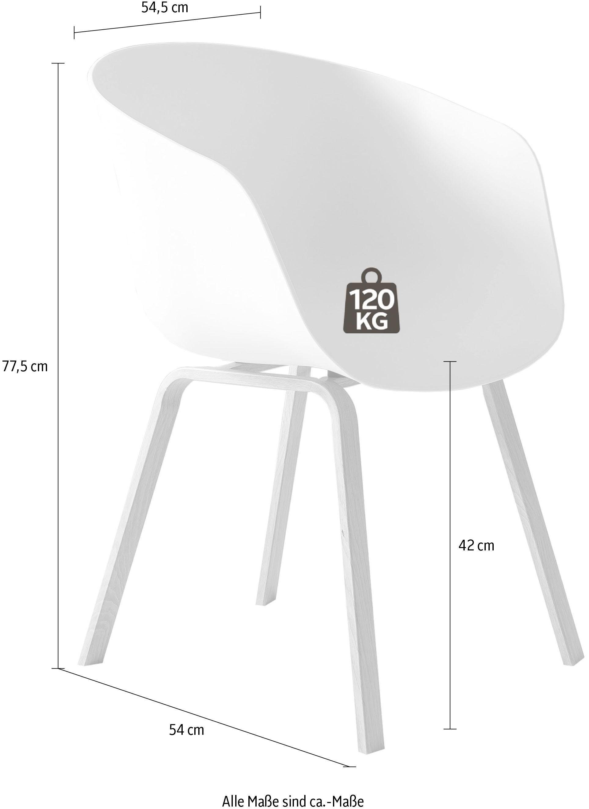 SalesFever Schalenstuhl (Set, 2 St), Metallbeine in Holzoptik
