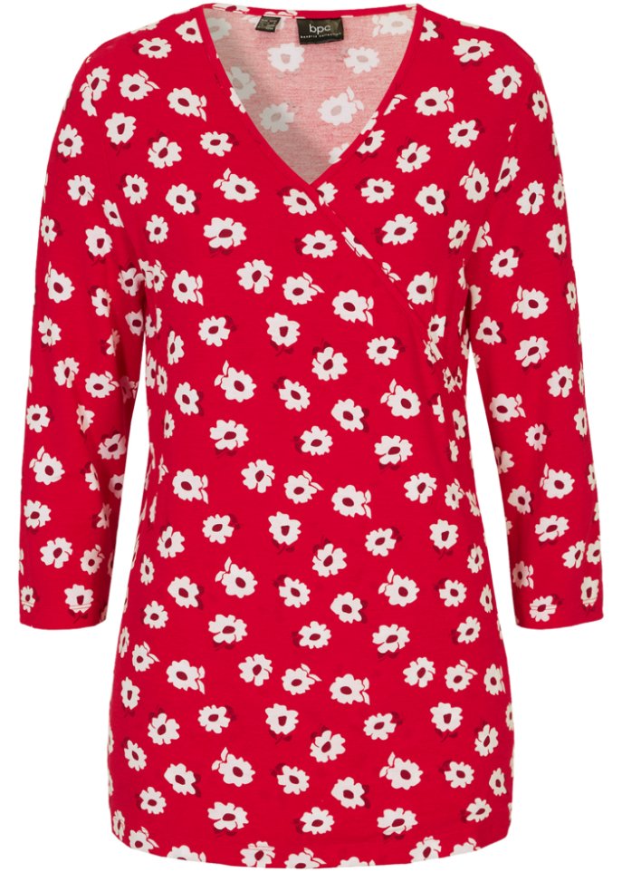 Shirt in Wickeloptik mit ¾-Arm