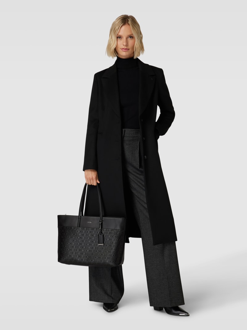 Shopper mit Label-Detail in schwarz