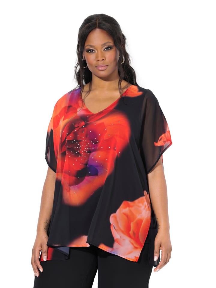 Ulla Popken Bluse in schwarz günstig kaufen 46-48