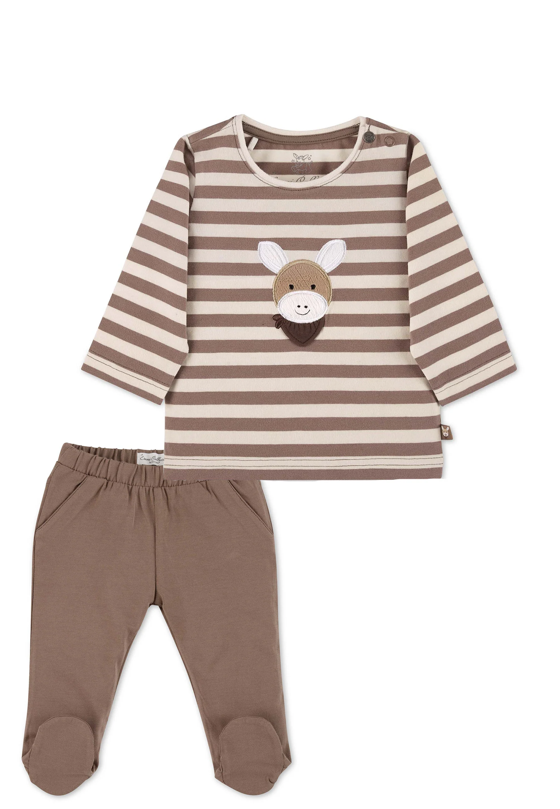 GOTS Set Langarm-Shirt u. Hose Esel Emmi, Jersey