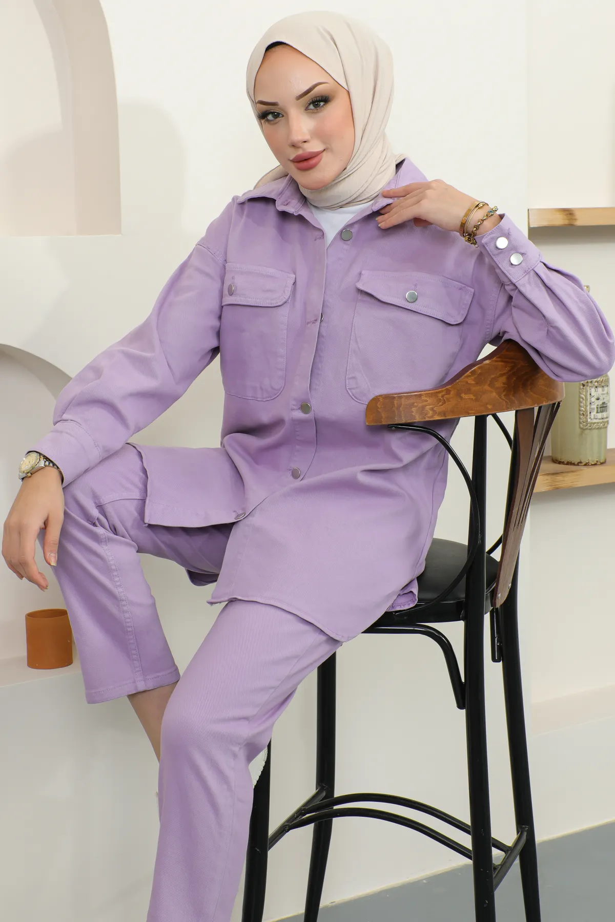 benguen  Zweiteiler - Lila - Regular Fit