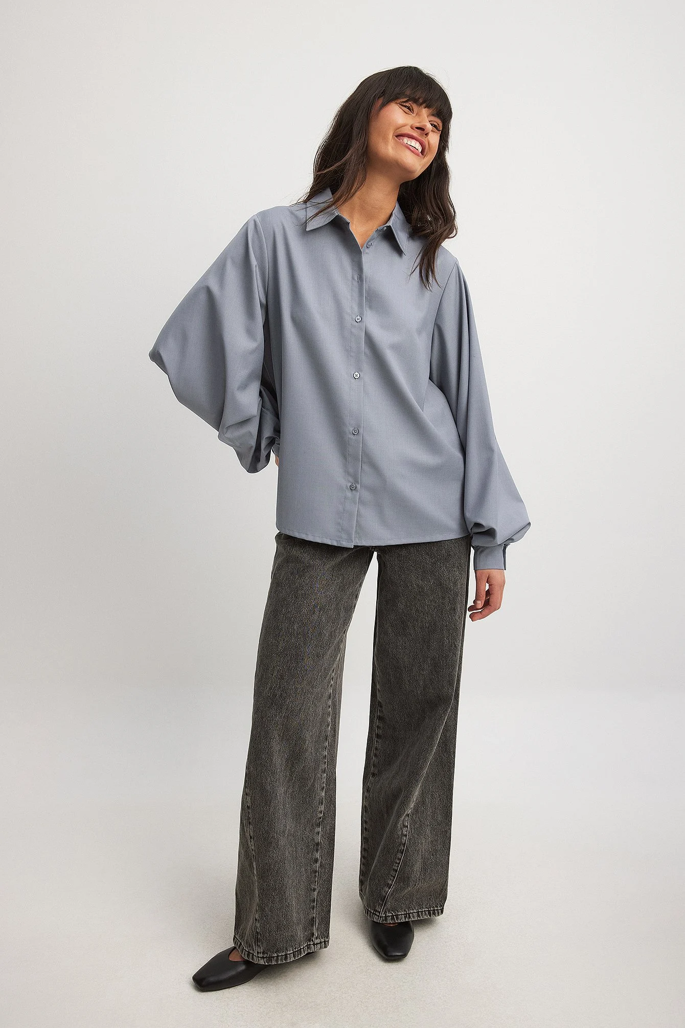 Bluse mit weiten Ärmeln