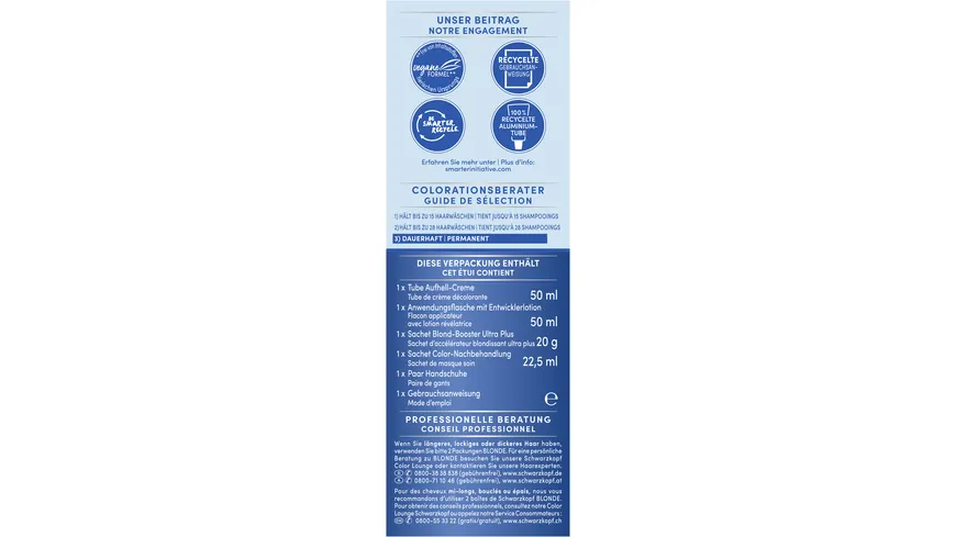 Schwarzkopf BLONDE Ultra Aufheller Anti-Gelbstich-Effekt L100 - eisblond