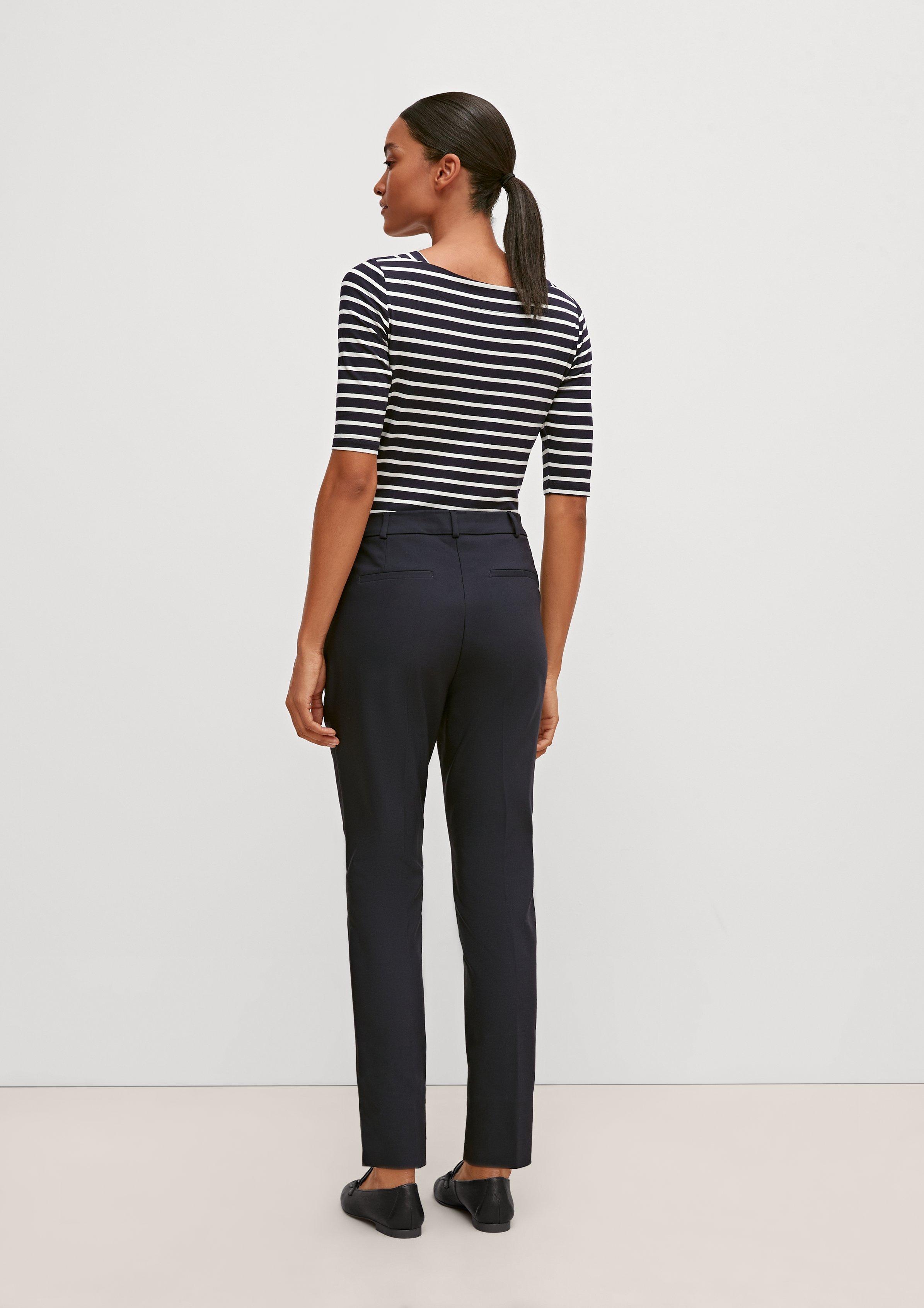 Streifenshirt mit halben Ärmeln - navy