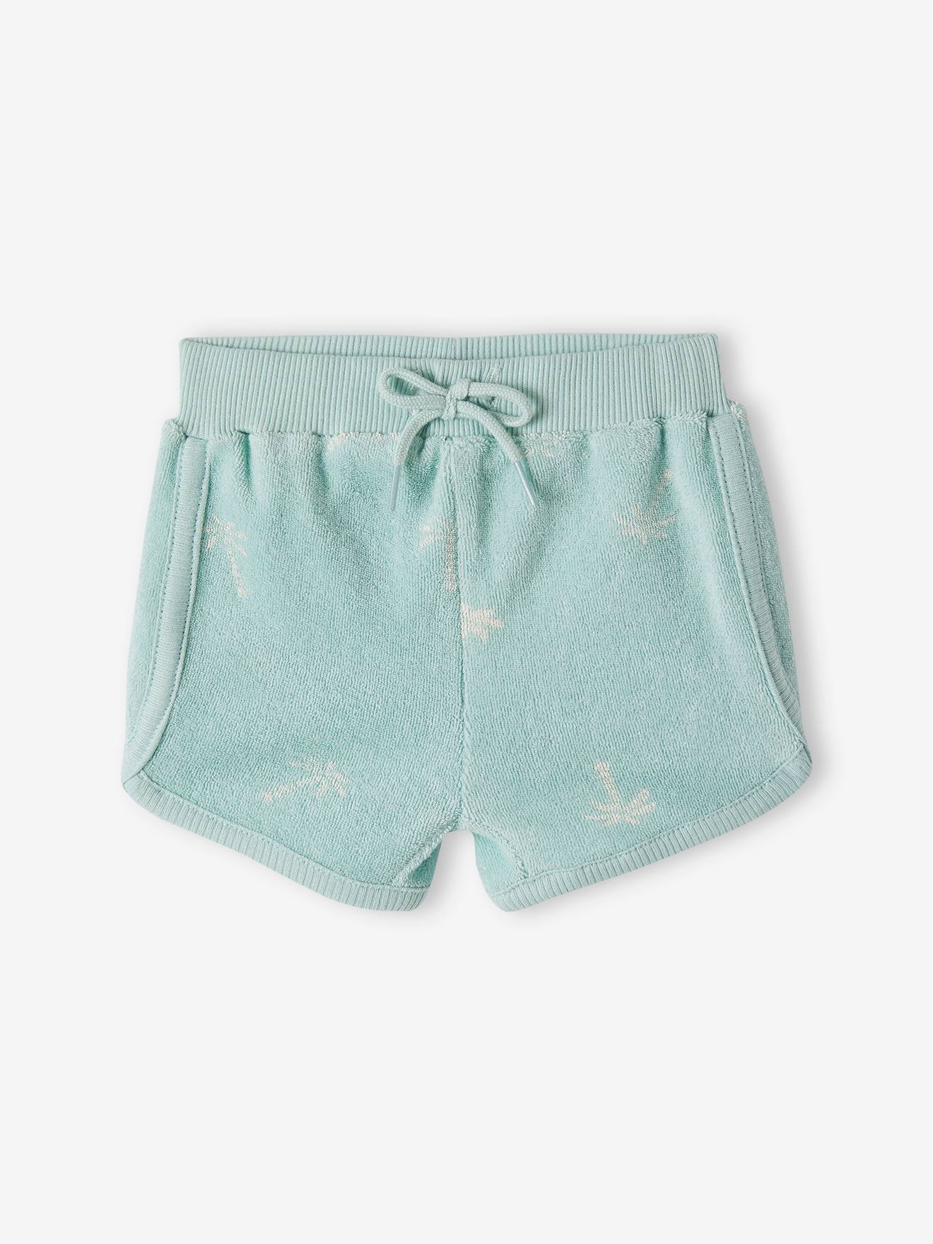Vertbaudet 4er-Pack Baby Shorts aus Frottee Oeko-Tex - blau chambray