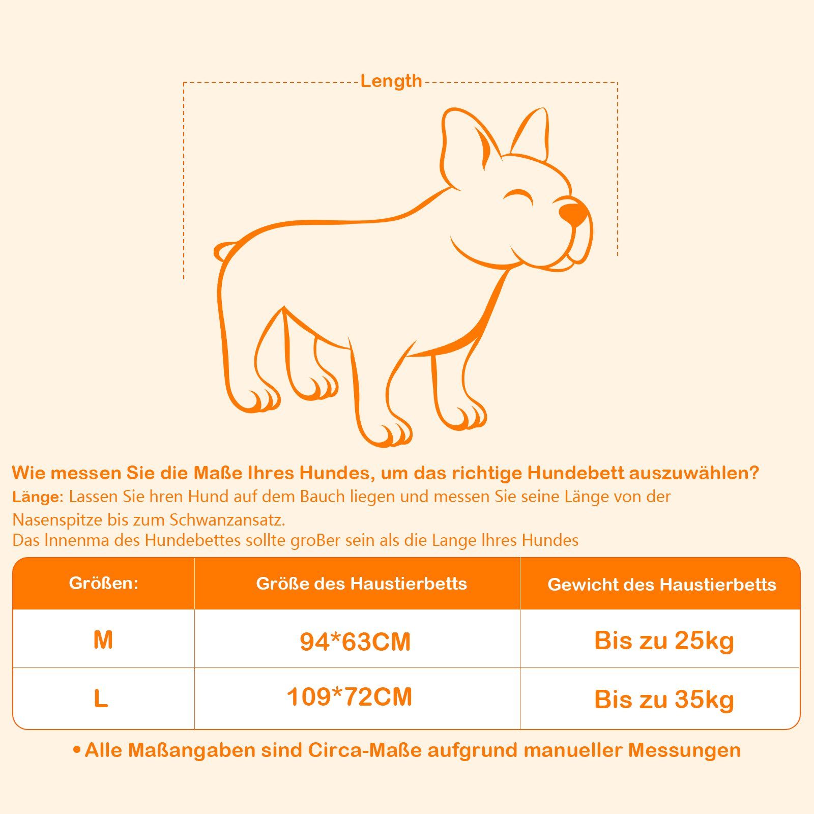 CALIYO Hundematte Hundebett Grosse Hunde Waschbar, Hundekissen flauschig, Hundematte, für große mittelgroße Hunde, Hundekorb Hundematratz Haustierbett
