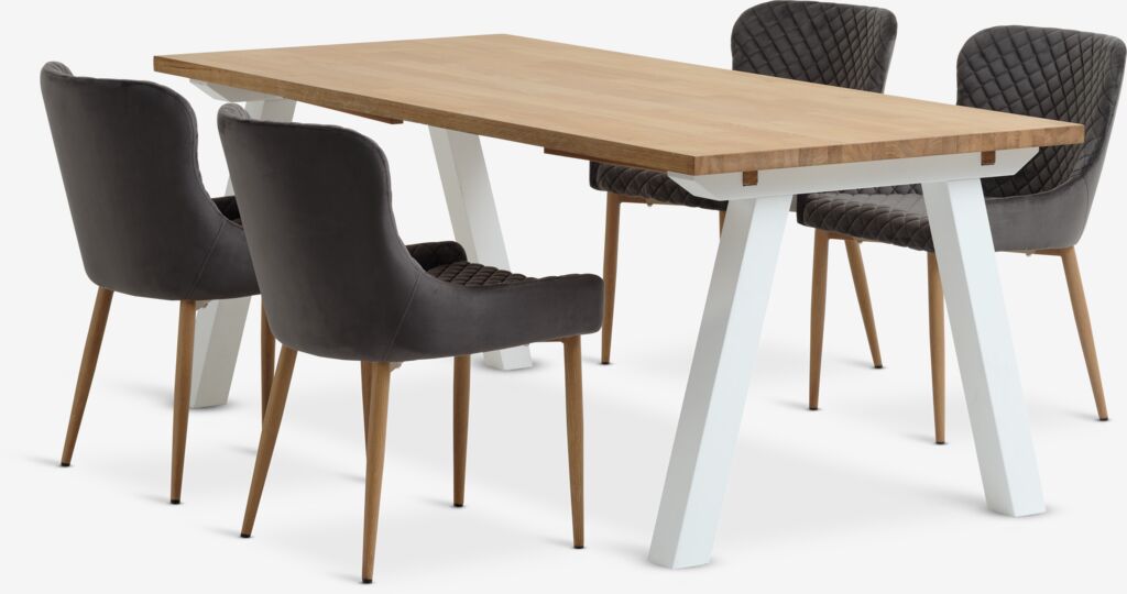 SKAGEN PEBRINGE Table SKAGEN L200 blanc/gris 4 PEBRINGE velours gris