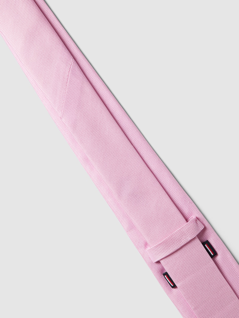 Seidenkrawatte mit feinem Webmuster Modell 'PLAIN WEAVE' in rosa