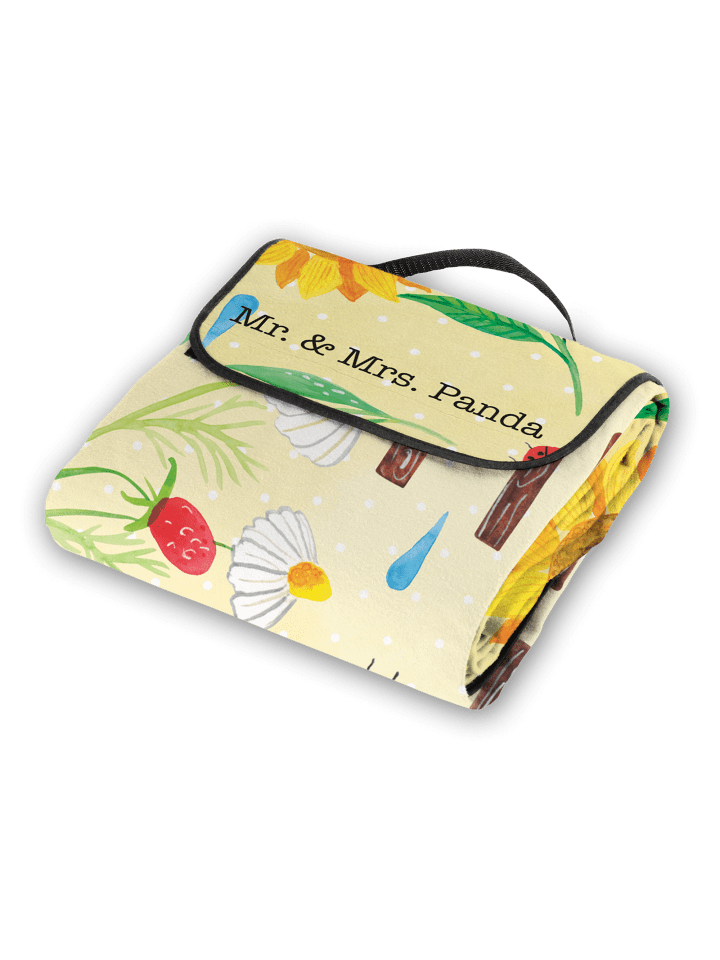 Mr. & Mrs. Panda Picknickdecke Hippie im Herzen mit Spruch in Bunt günstig kaufen onesize